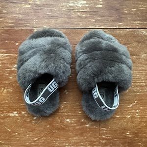 UGG Toddler Fluff Yeah Slides (Charcoal)